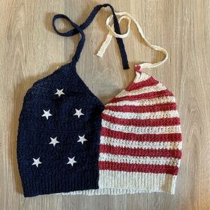 Crocheted halter crop top